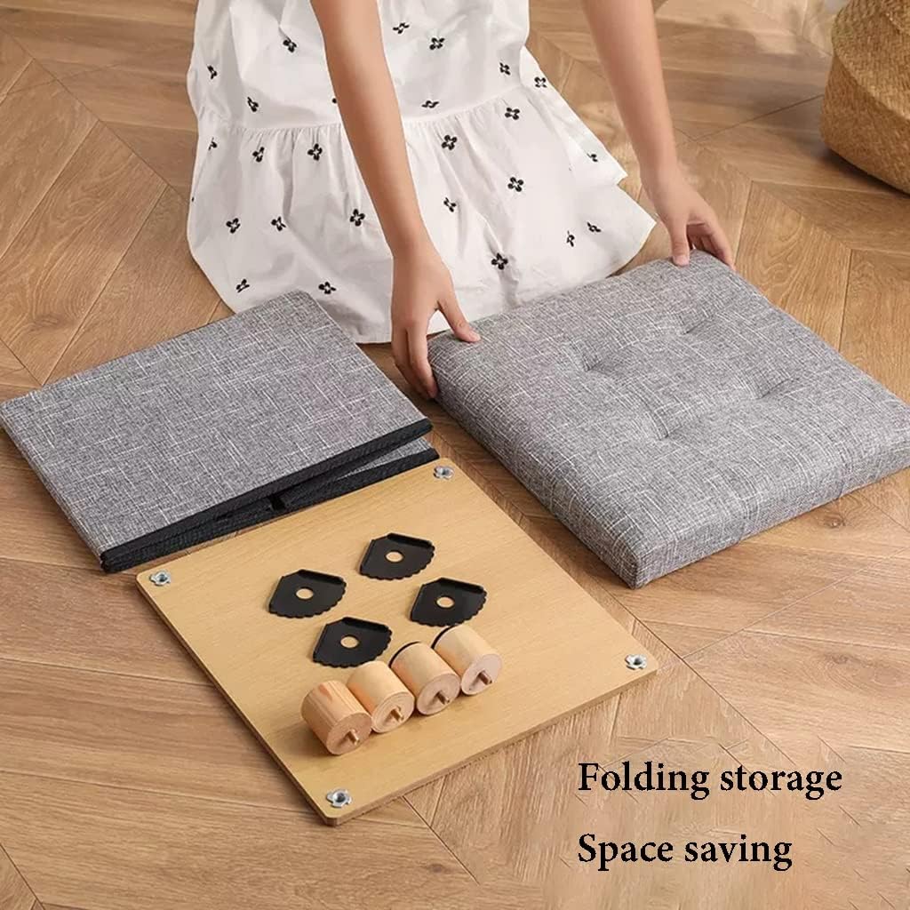 木製脚付きキューブ型フットレストスツール スクエア型フットスツール